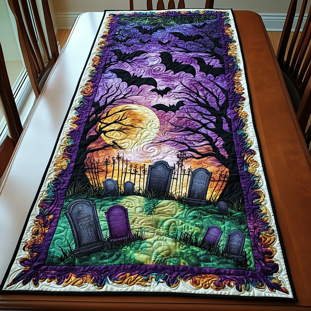 Twilight Flock Quilted Table Runner Dining Room Table Toppers Family Halloween Gifts Twilight Flock Quilted Table Runner Dining Room Table Toppers Family Halloween Gifts