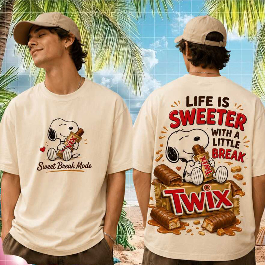 Twix Chocolate Bar Snoopy Sweet Break Mode Shirt Cute Snoopy Merch Gifts For Besties