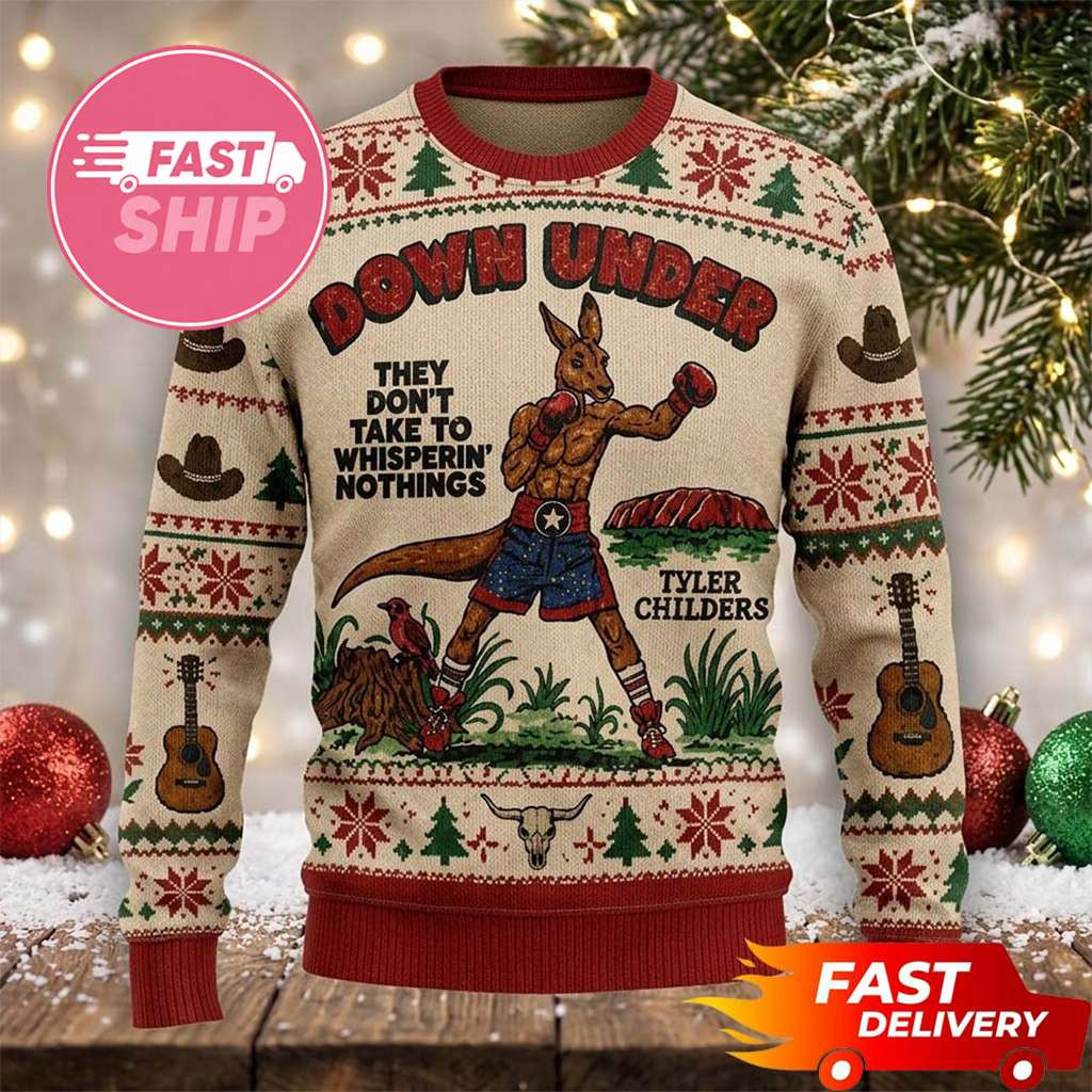 Tyler Childers Merch Snipe Hunt Tour 2026 Kangaroo Boxing Tyler Childers Christmas Ugly Sweater