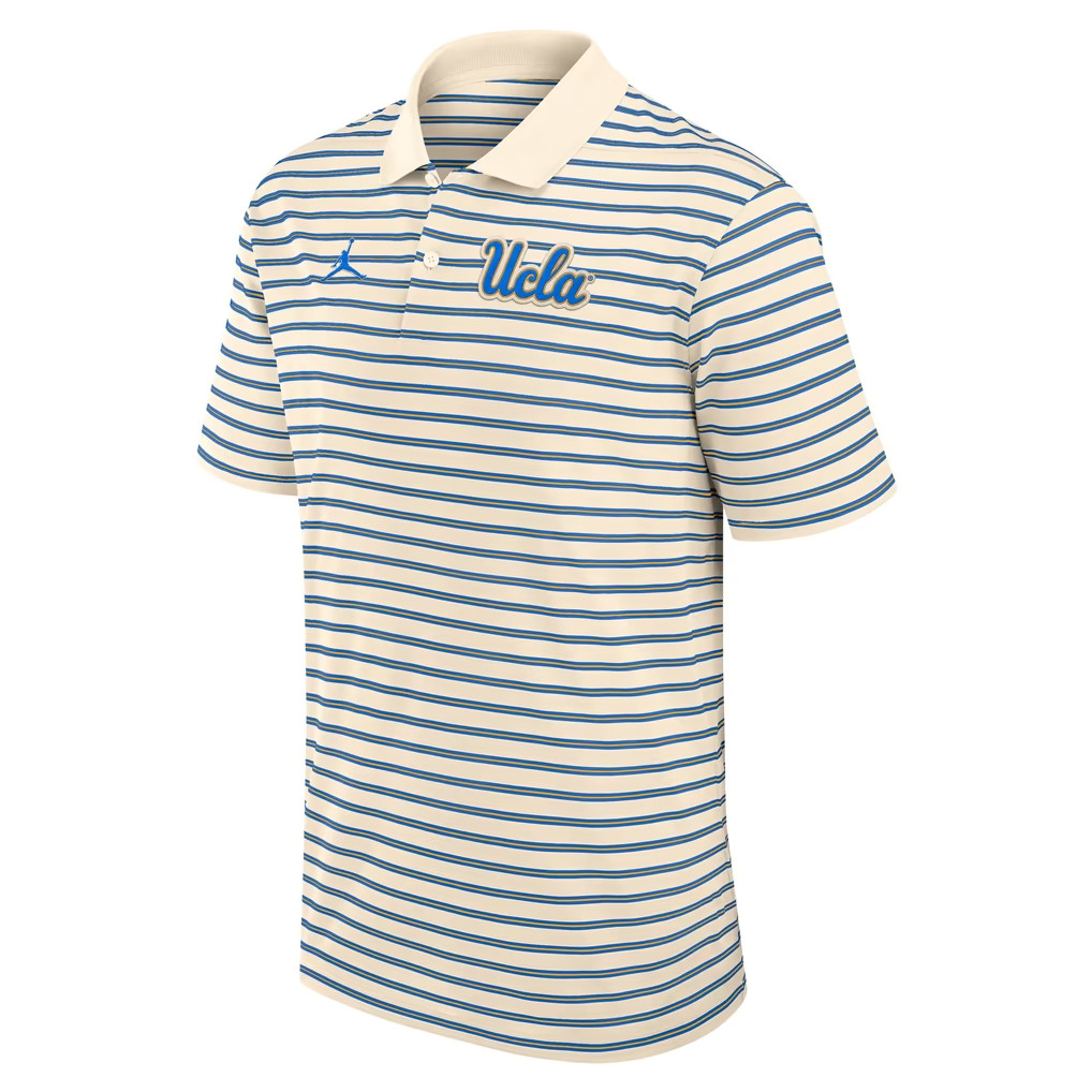 UCLA Bruins Merch 2026 UCLA Bruins Primary Logo Striped Polo Shirt Gift Ideas For Husband