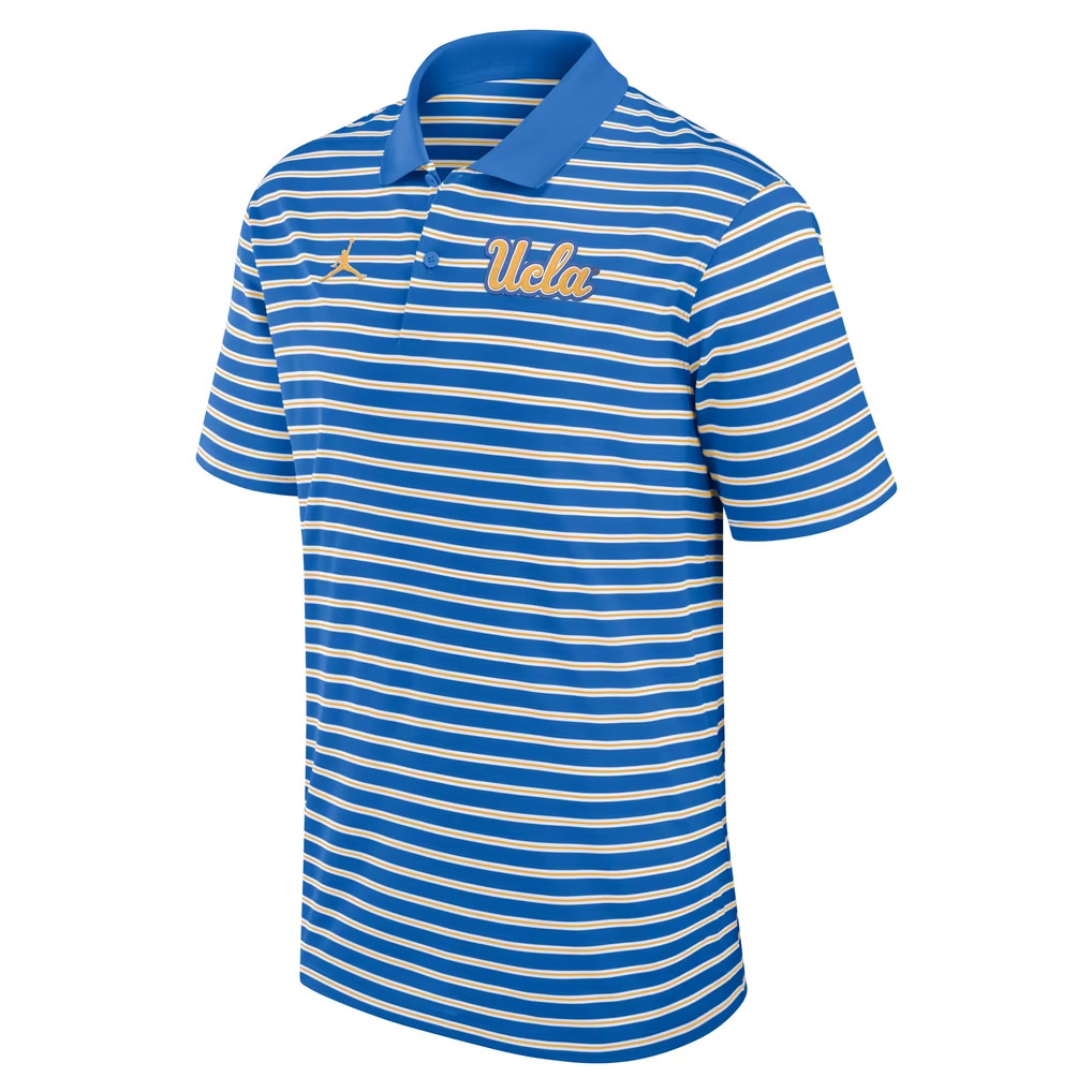 UCLA Bruins Merch 2026 UCLA Bruins Primetime Victory Striped Polo Shirt Present For Fathers