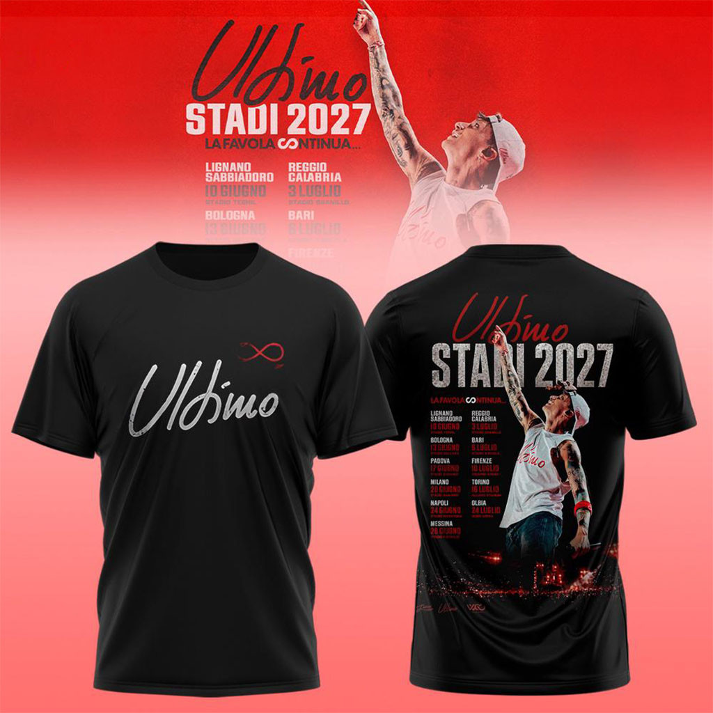 Ultimo Stadi 2027 La Favola Continua Black Shirt Ultimo Merch Birthday Gift Ideas For Him Ultimo Stadi 2027 La Favola Continua Black Shirt Ultimo Merch Birthday Gift Ideas For Him
