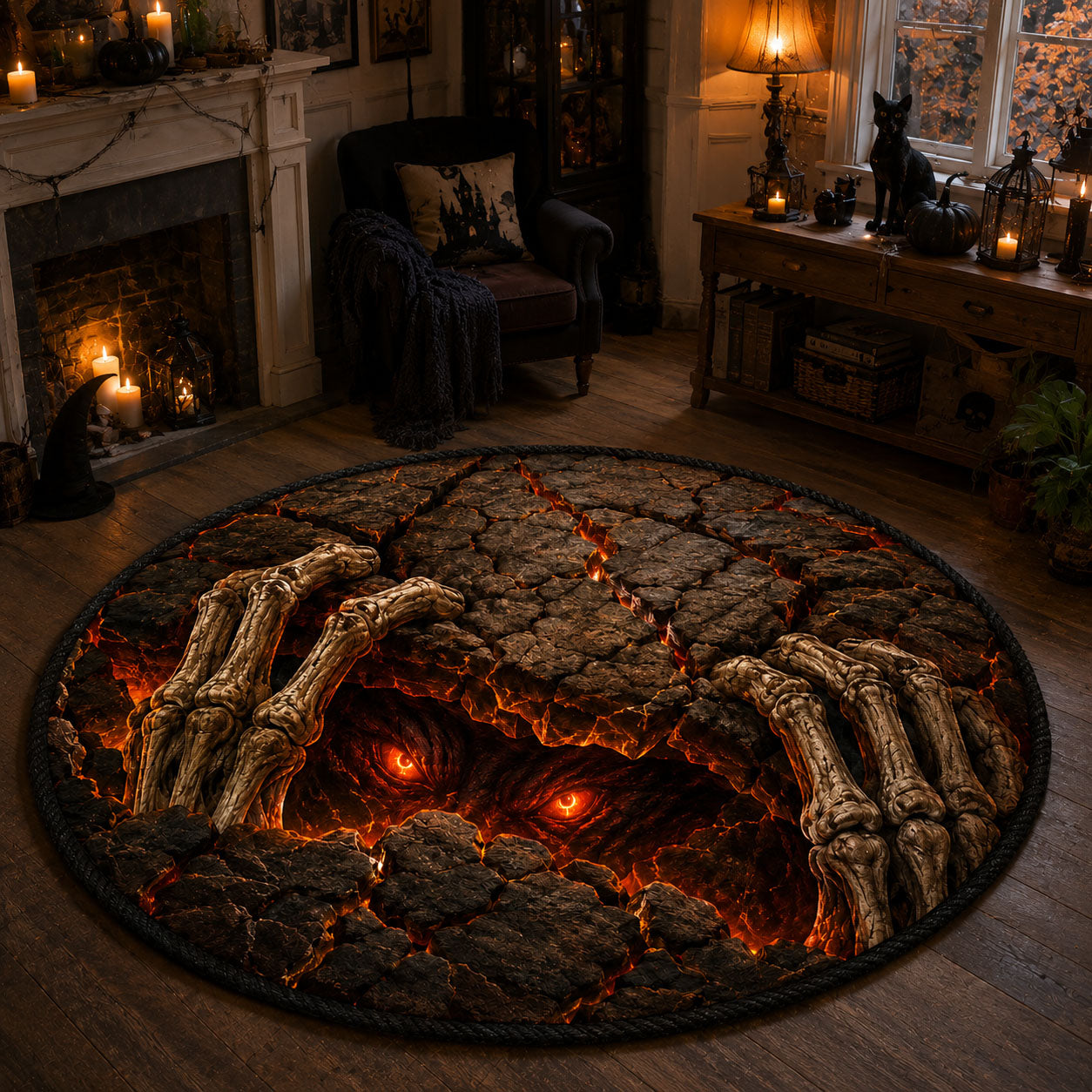 Undead Emergence Quilted Round Mat At Home Halloween Decor Best Housewarming Presents Undead Emergence Quilted Round Mat At Home Halloween Decor Best Housewarming Presents