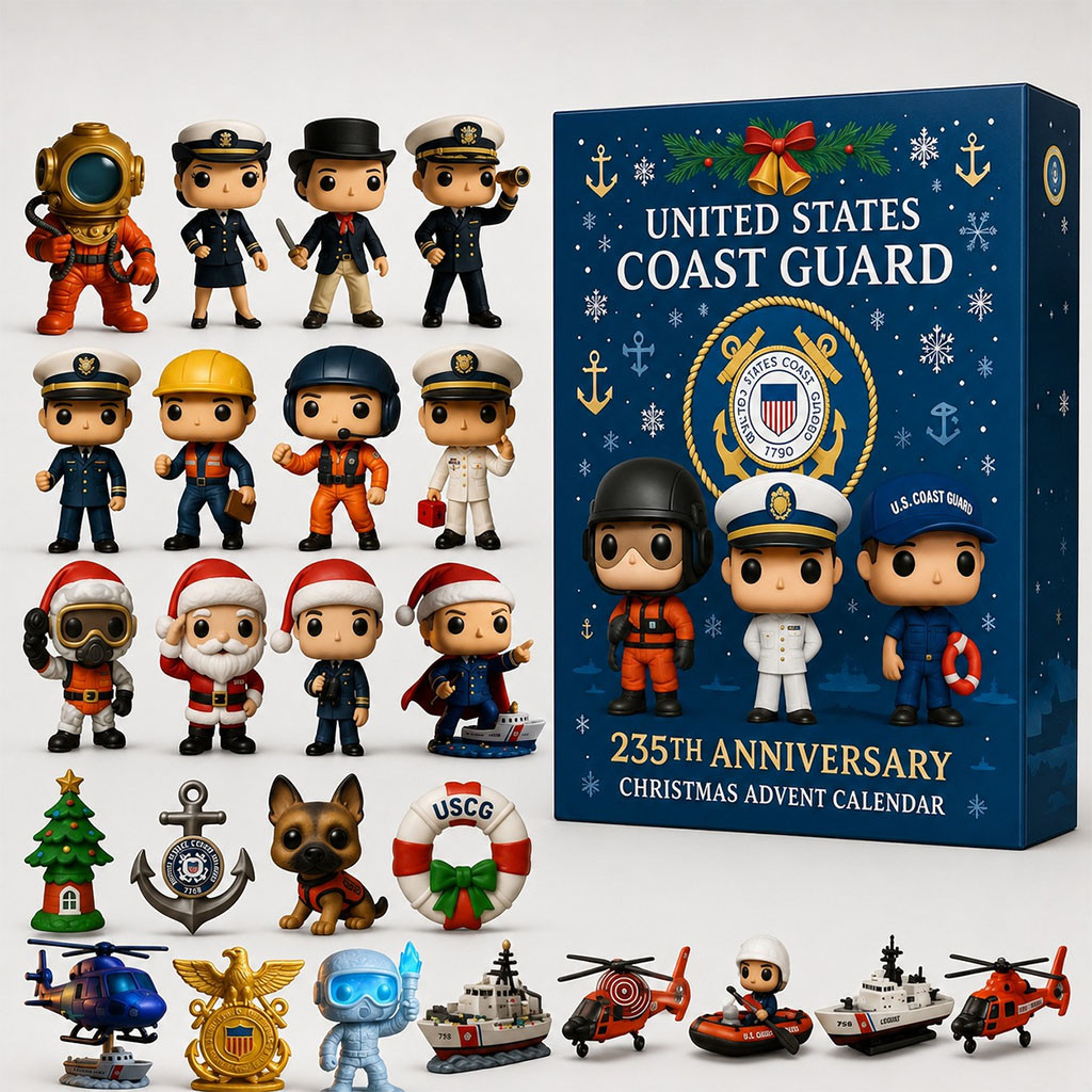 US Coast Guard 235th Anniversary Advent Calendar 24 Days Christmas Mystery Ornaments Military Gift