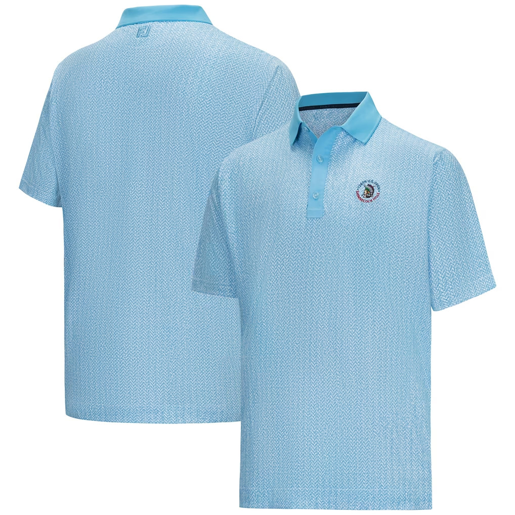 US Open Merch 2026 US Open Championship FootJoy Herringbone Texture Print Polo Shirt Dad Gifts US Open Merch 2026 US Open Championship FootJoy Herringbone Texture Print Polo Shirt Dad Gifts