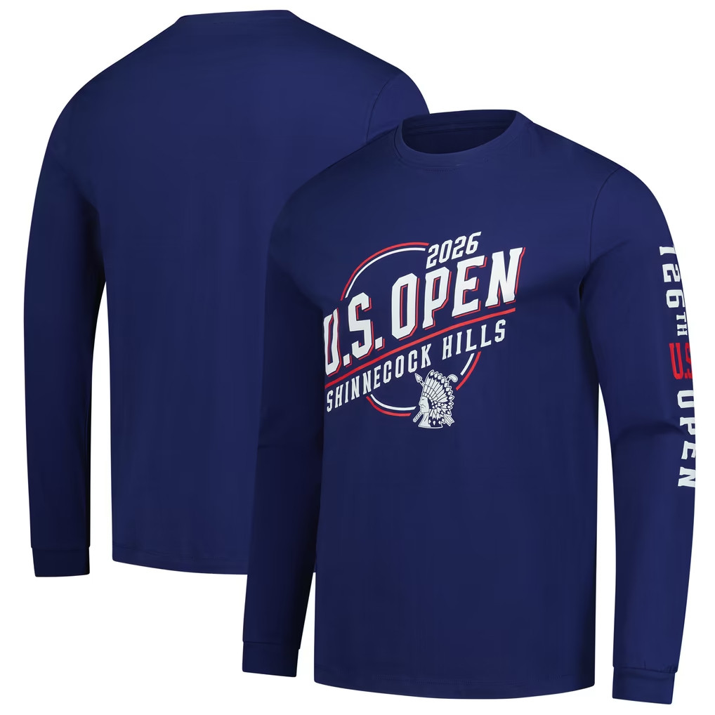 US Open Merch 2026 US Open Shinnecock Hills Ahead Navy Berkley Long Sleeve Shirt Golfer Gear
