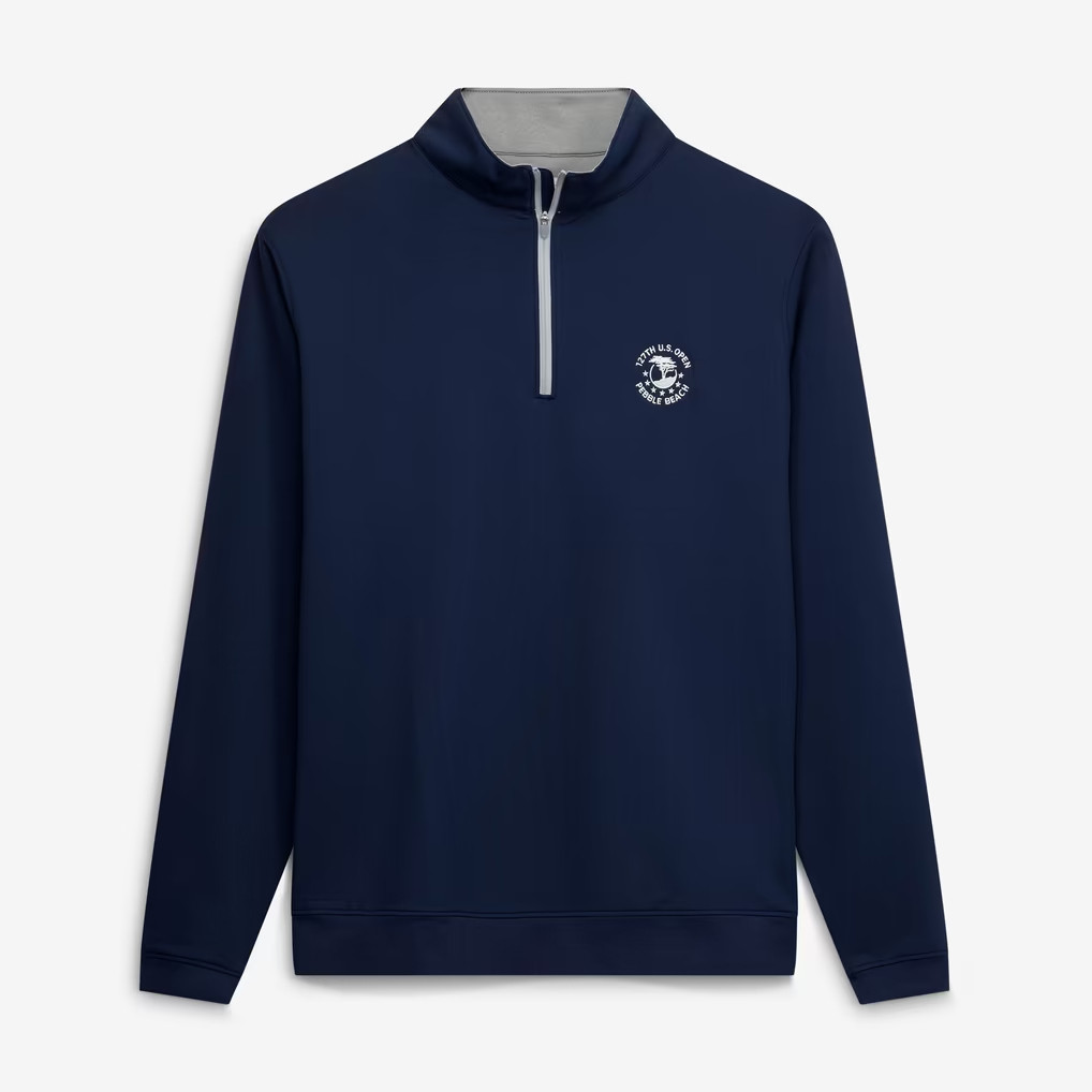 US Open Merch 2027 127th US Open Peter Millar Navy Quarter-Zip Sweatshirt Great Gifts For Golfers