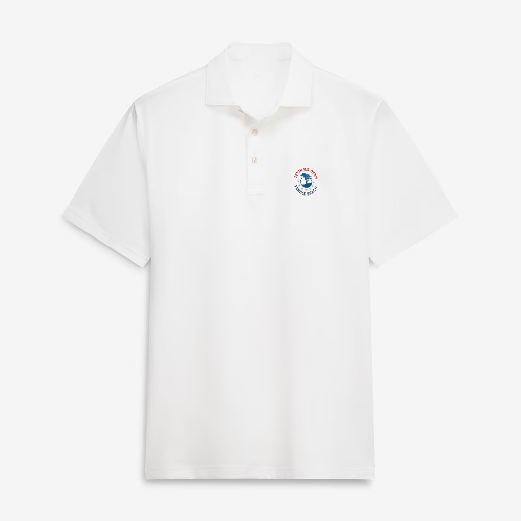 US Open Merch 2027 127th US Open Peter Millar White Polo Shirt Unique Gifts For Golfers