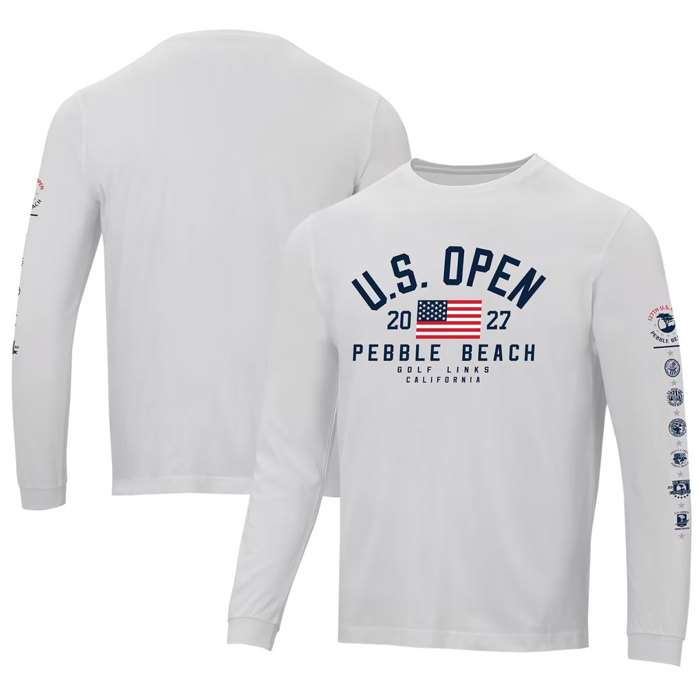 US Open Merch 2027 US Open Pebble Beach White Long Sleeve T-Shirt Gifts For Golf Lovers