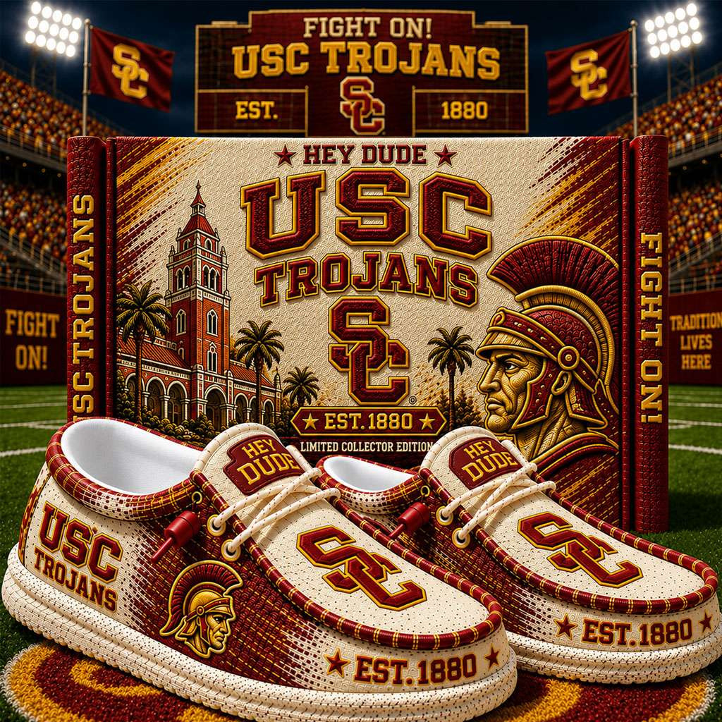 USC Trojans Merch Est 1880 USC Trojans Slip-On Loafers Gifts For Basketball Fan