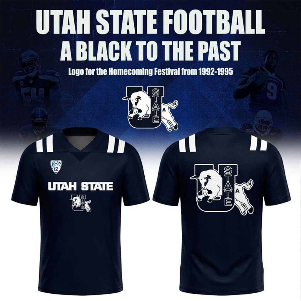 Utah State Aggies Football 1992-1995 Logo A Blast To The Past Football Jersey Aggies Merch