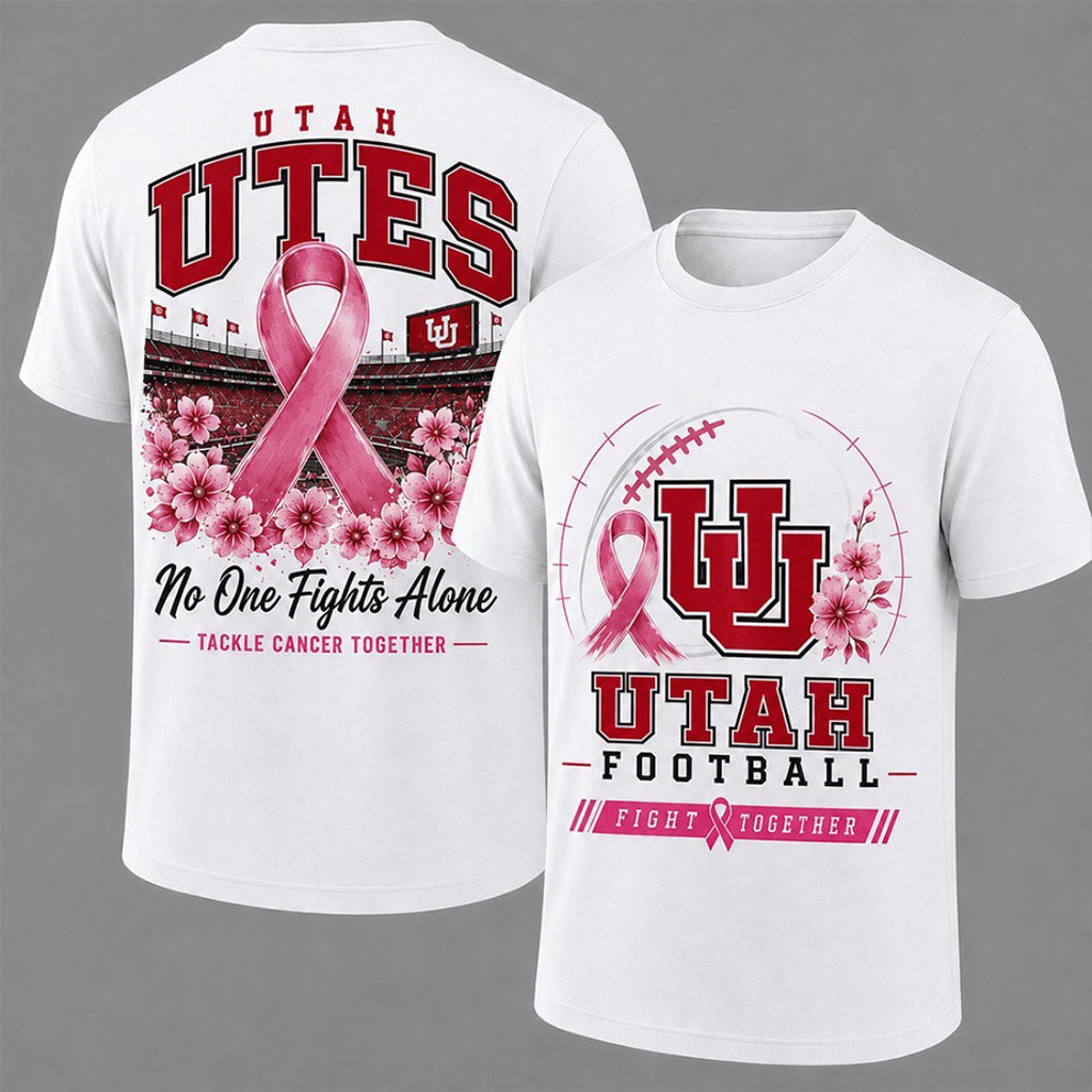 Utah Utes Breast Cancer Awareness T-Shirt Tackle Cancer Together Shirt Utah Football Merch