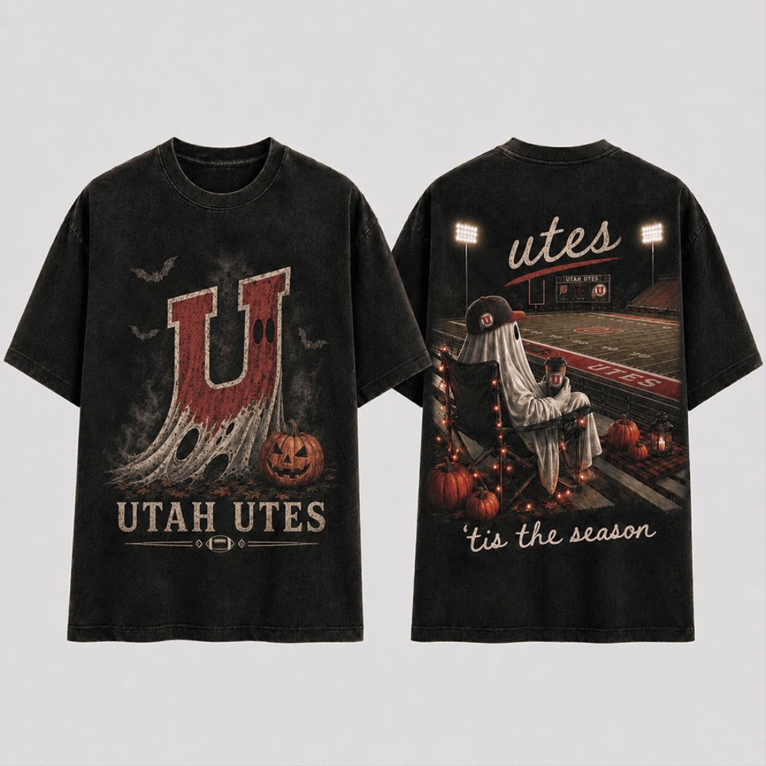 Utah Utes Halloween Ghost T-Shirt Tis The Season Shirt Utah Utes Merch Gift For Football Lover