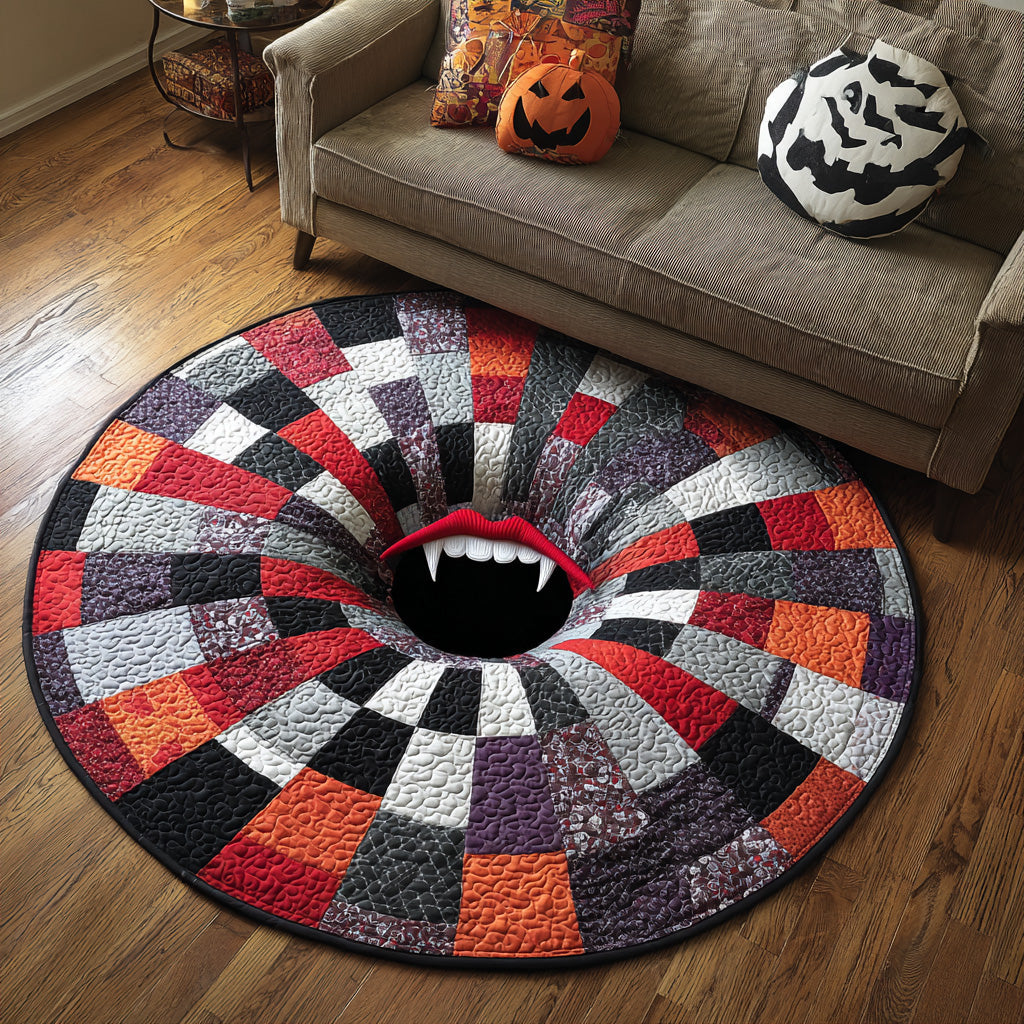 Vampire Lair Quilted Round Mat Decorate Living Room For Halloween Nice Housewarming Gifts