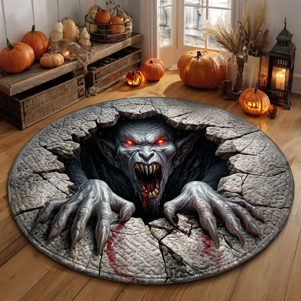 Vampire Lair Quilted Round Mat Large Round Carpet Rugs Family Halloween Gifts