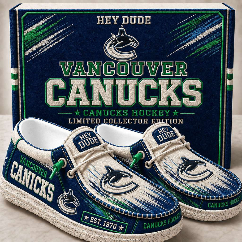 Vancouver Canucks Merch Est 1970 Canucks Hockey Slip-On Loafers Gifts For Boyfriend
