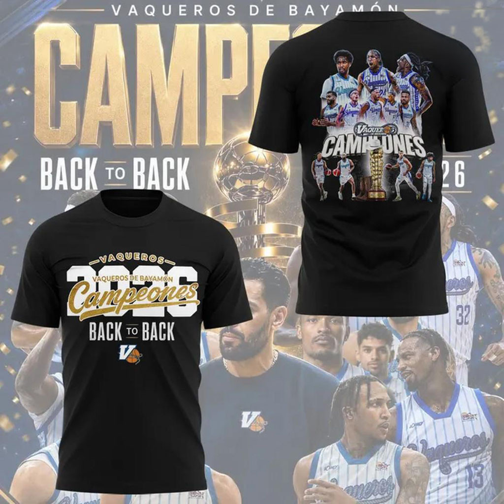 Vaqueros De Bayamon Merch 2026 Back To Back Champions T-Shirt Best Gift For Basketball Fans
