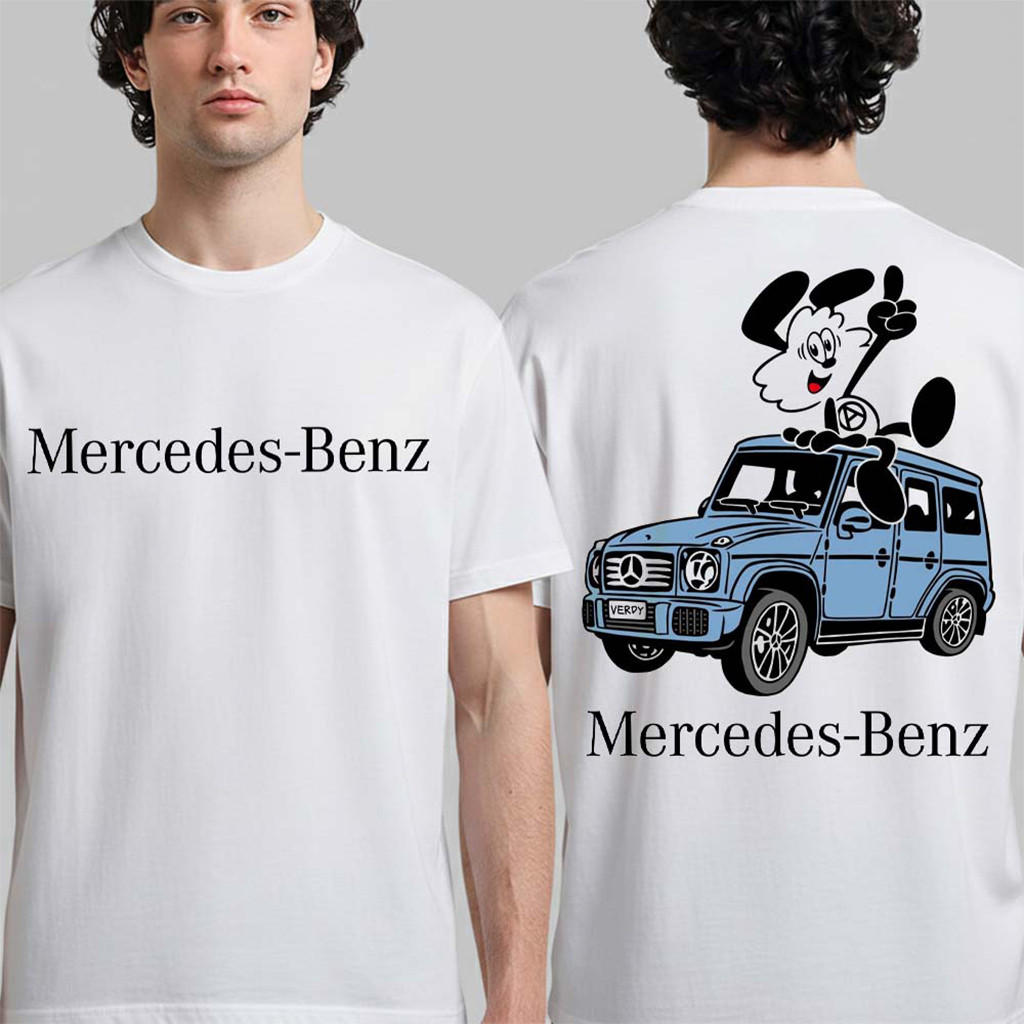 VERDY X Mercedes Benz Japan Collab 2026 White T-Shirt Unique Gifts For Brothers VERDY X Mercedes Benz Japan Collab 2026 White T-Shirt Unique Gifts For Brothers