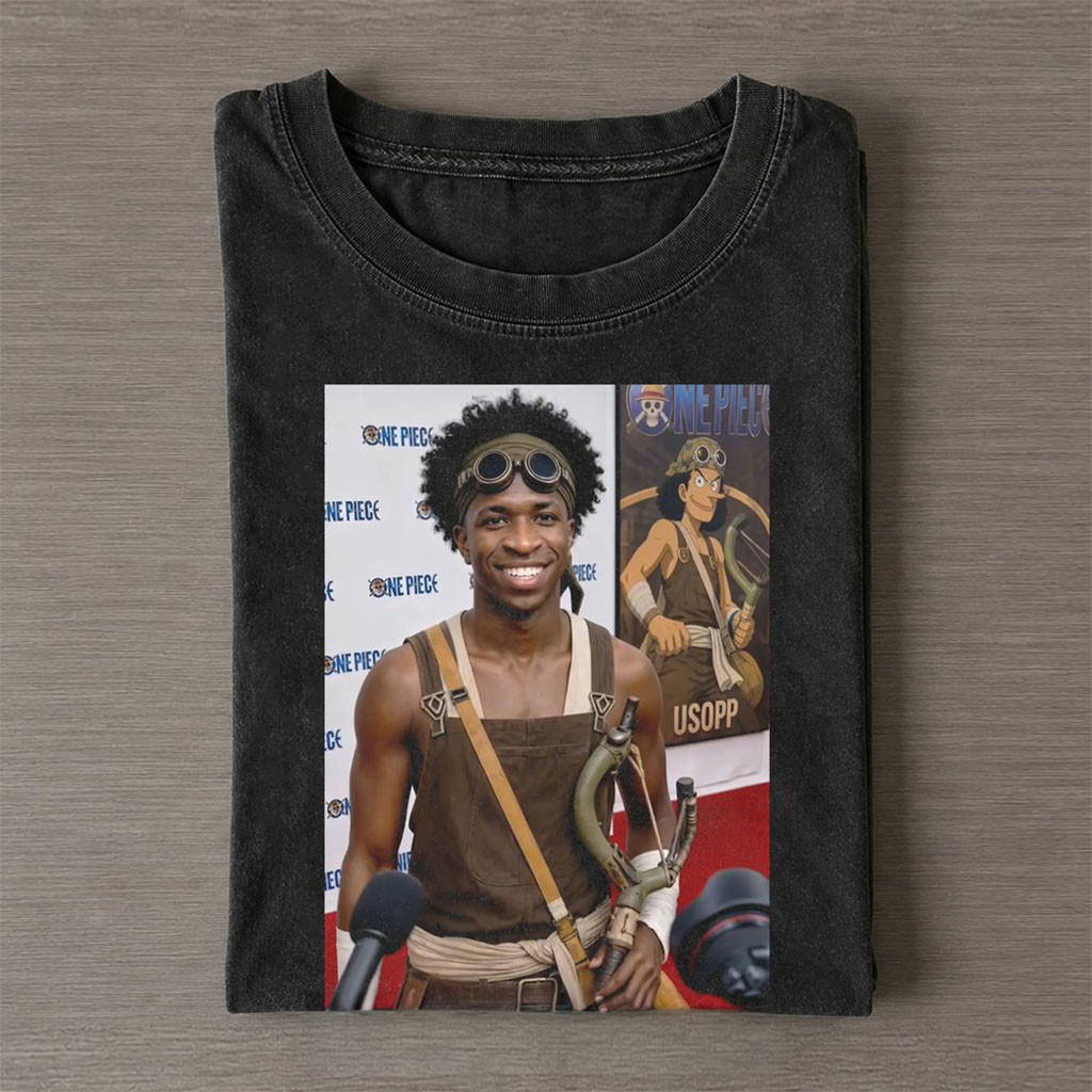 Vinicius Jr Usopp One Piece Graphic Wash T-Shirt Brazil Football Merch Gifts For Fans Vinicius Jr Usopp One Piece Graphic Wash T-Shirt Brazil Football Merch Gifts For Fans