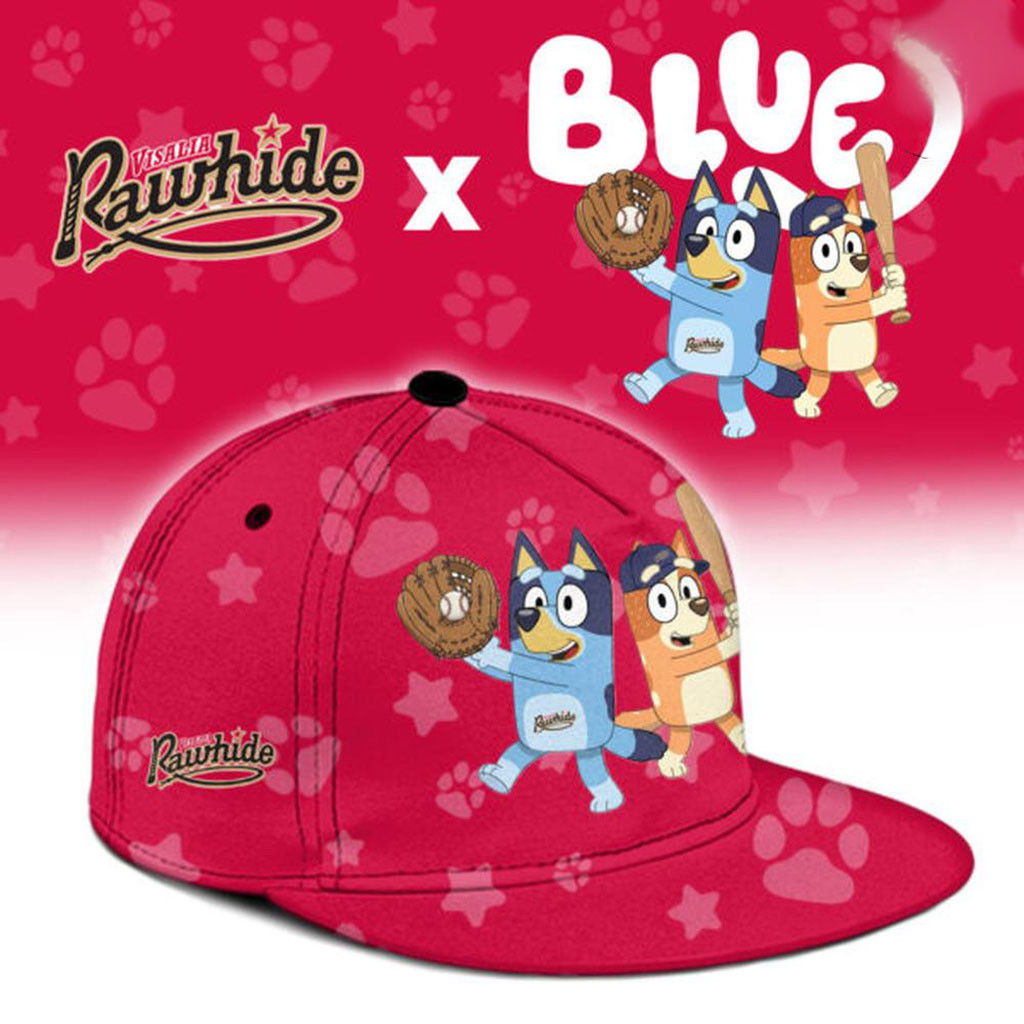Visalia Rawhide X Bluey Night Snapback Hat Visalia Rawhide Merch Best Gift For Baseball Fans
