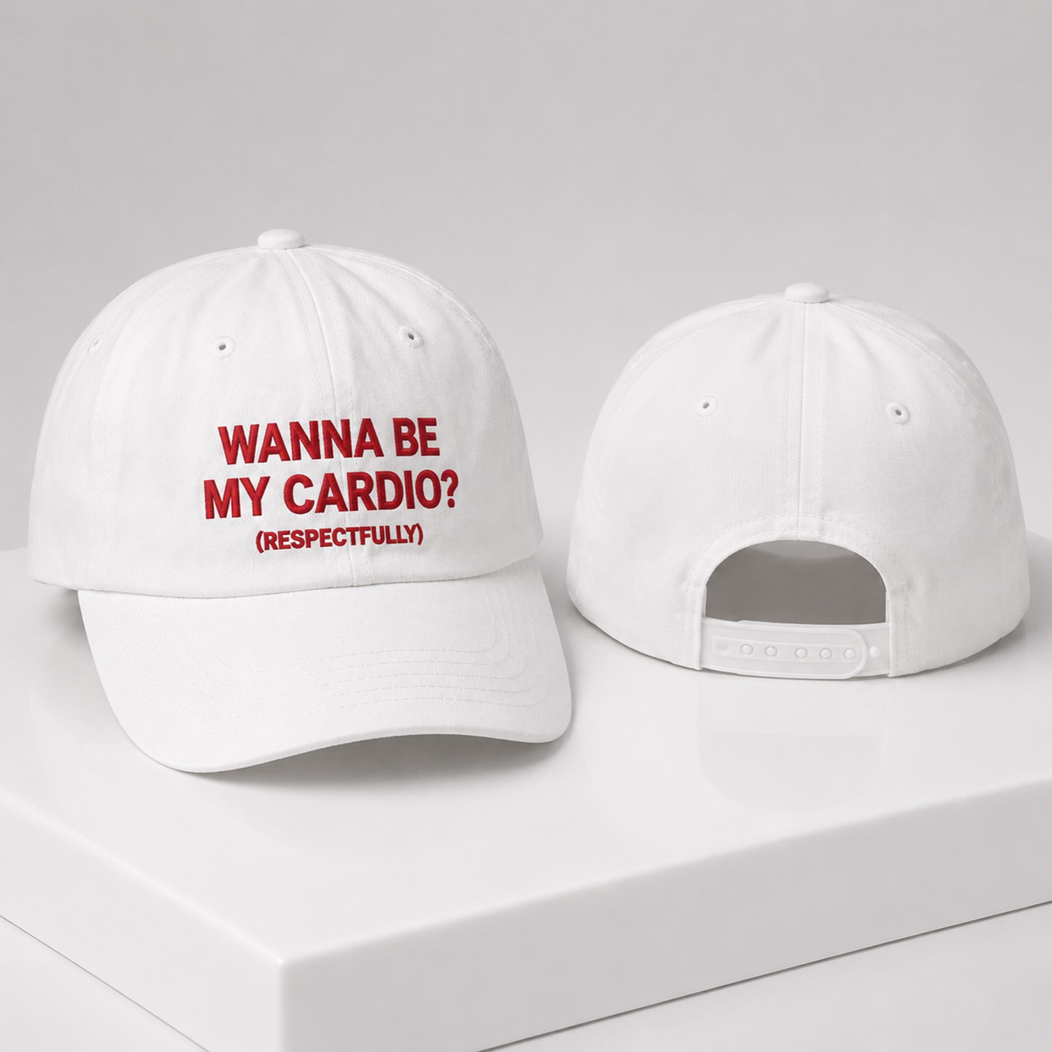 Wanna Be My Cardio Respectfully 2026 Hat Embroidered Funny Workout Cap Gift For Friends