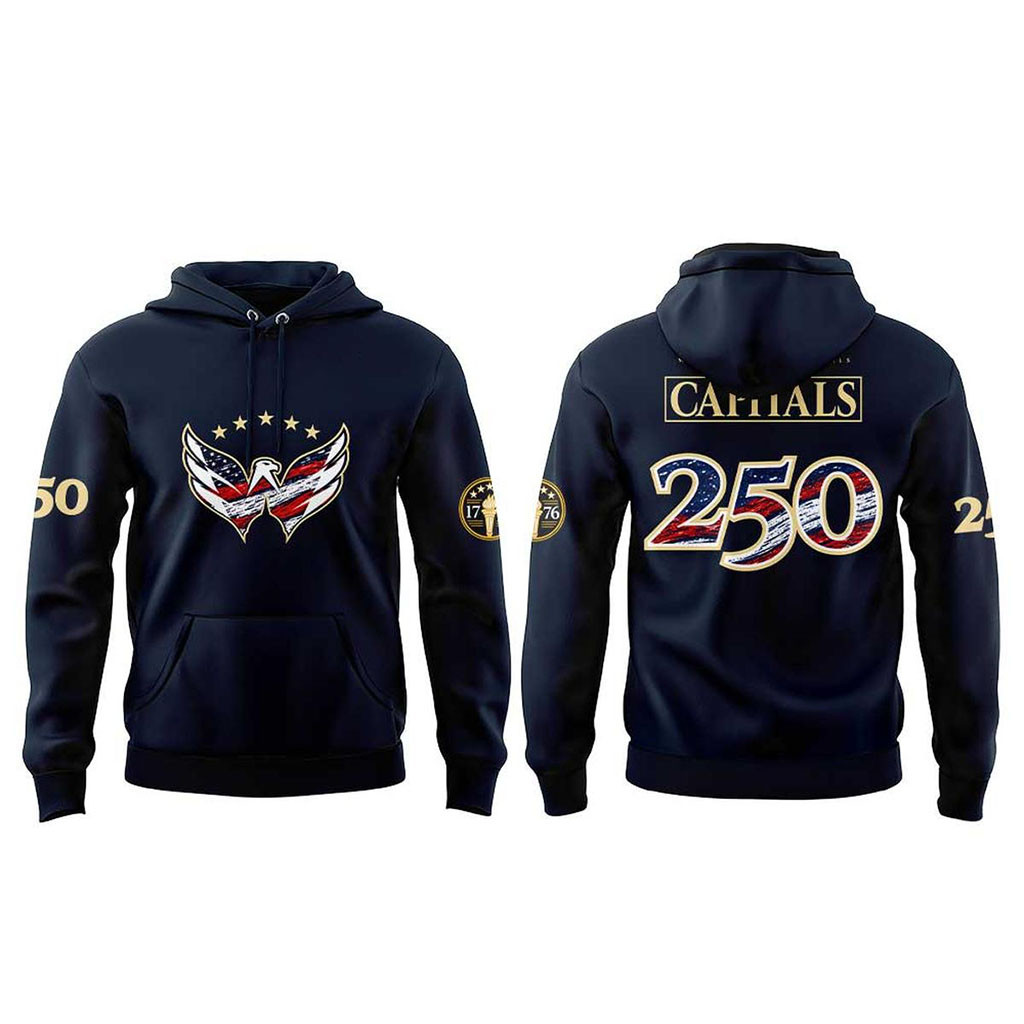 Washington Capitals Celebrating 250th Anniversary Of America Hoodie Capitals Merch Dad Gifts