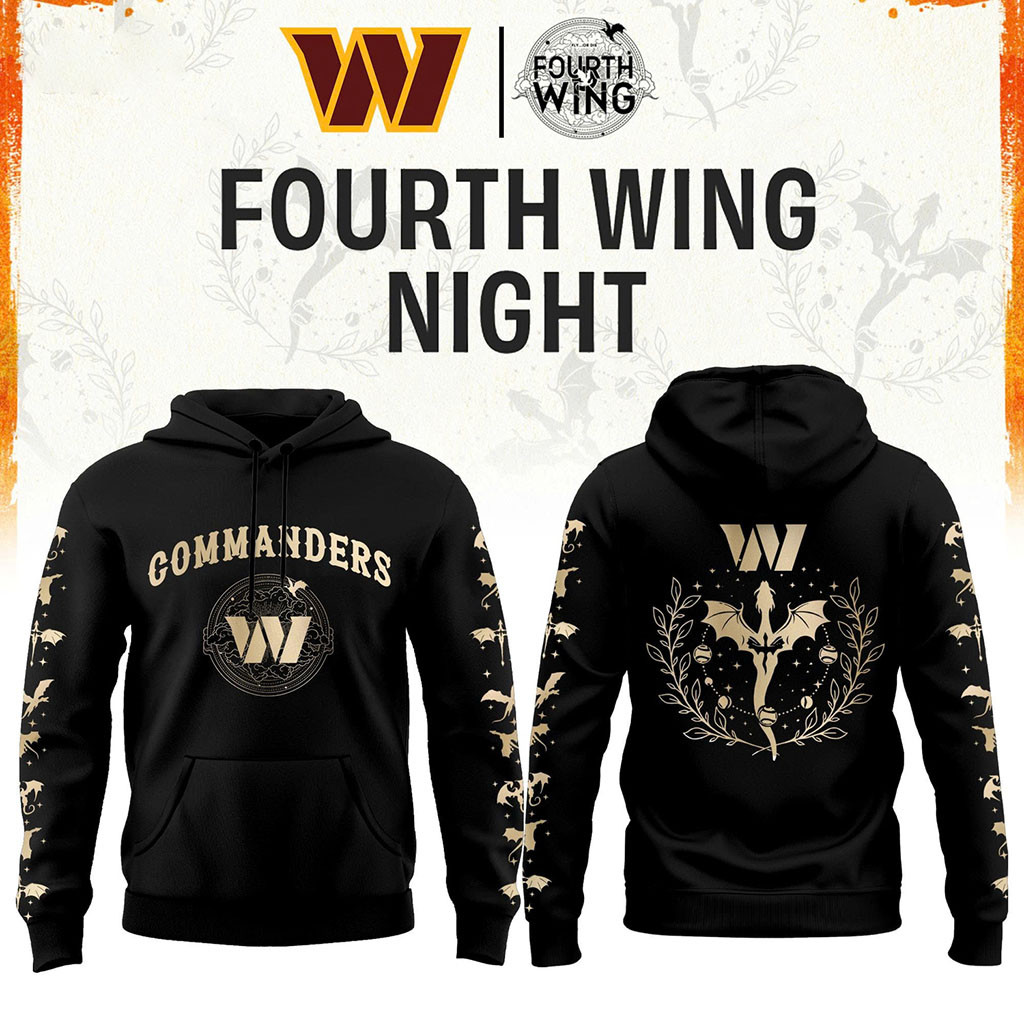 Washington Commanders Dragon Wing Fantasy Night 2026 Black Hoodie Commanders Merch Fan Apparel