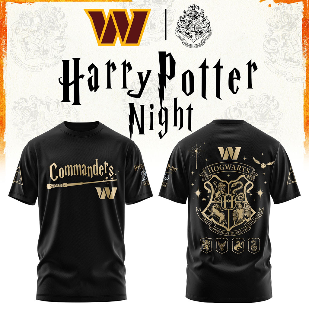 Washington Commanders Football Harry Potter 25th Anniversary T-Shirt 2026 Commanders Merch