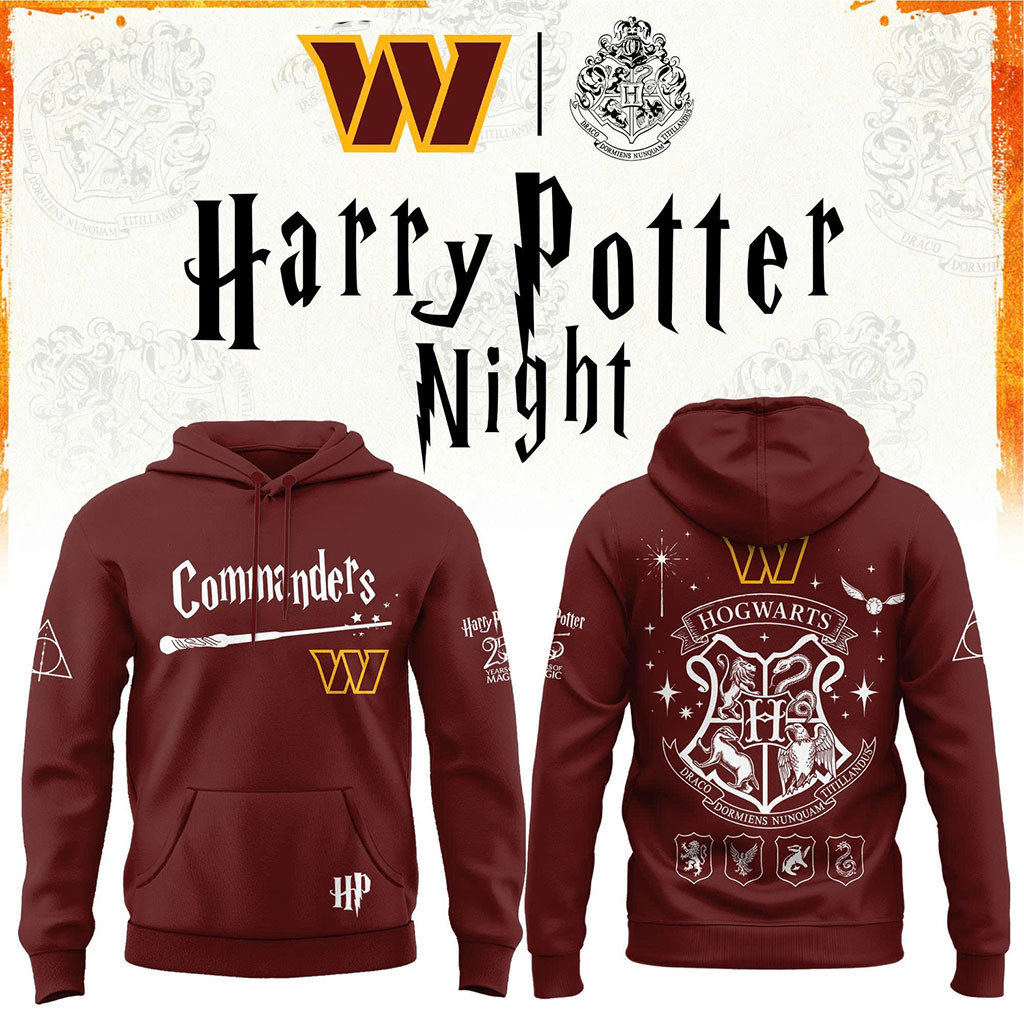 Washington Commanders Harry Potter 25th Anniversary Hoodie 2026 Commanders Merch Game Day Gifts Washington Commanders Harry Potter 25th Anniversary Hoodie 2026 Commanders Merch Game Day Gifts