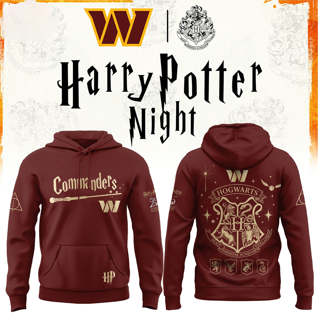 Washington Commanders Harry Potter 25th Anniversary Hoodie 2026 Commanders Merch Gift For Fans Washington Commanders Harry Potter 25th Anniversary Hoodie 2026 Commanders Merch Gift For Fans
