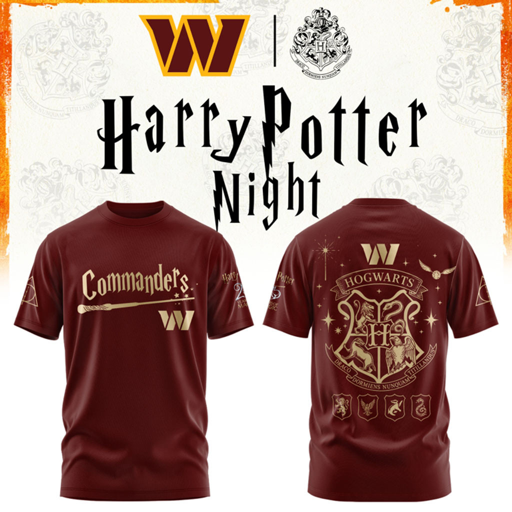Washington Commanders Harry Potter 25th Anniversary T-Shirt Commanders Merch Football Fan Gear