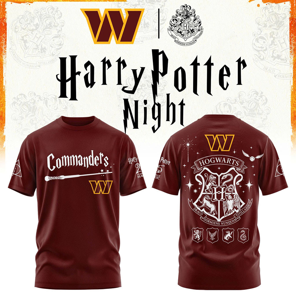 Washington Commanders Harry Potter 25th Anniversary T-Shirt Commanders Merch Gift For Game Day