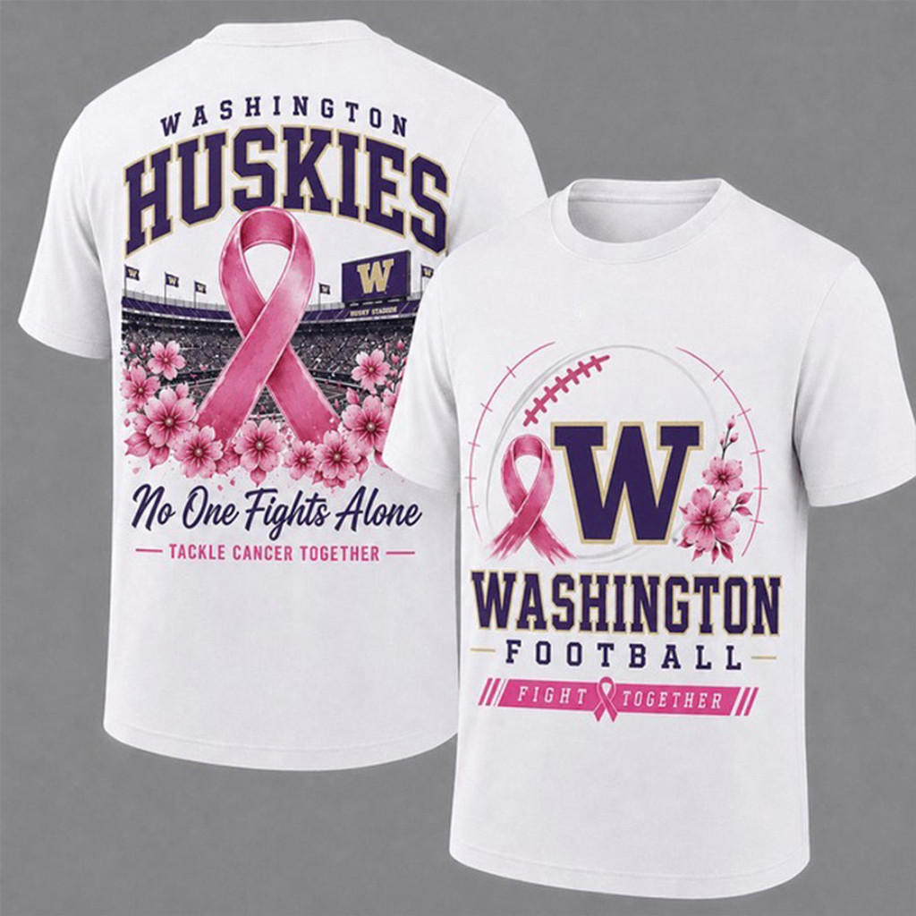 Washington Huskies Breast Cancer Awareness T-Shirt Huskies Merch Gift For Football Lovers Washington Huskies Breast Cancer Awareness T-Shirt Huskies Merch Gift For Football Lovers