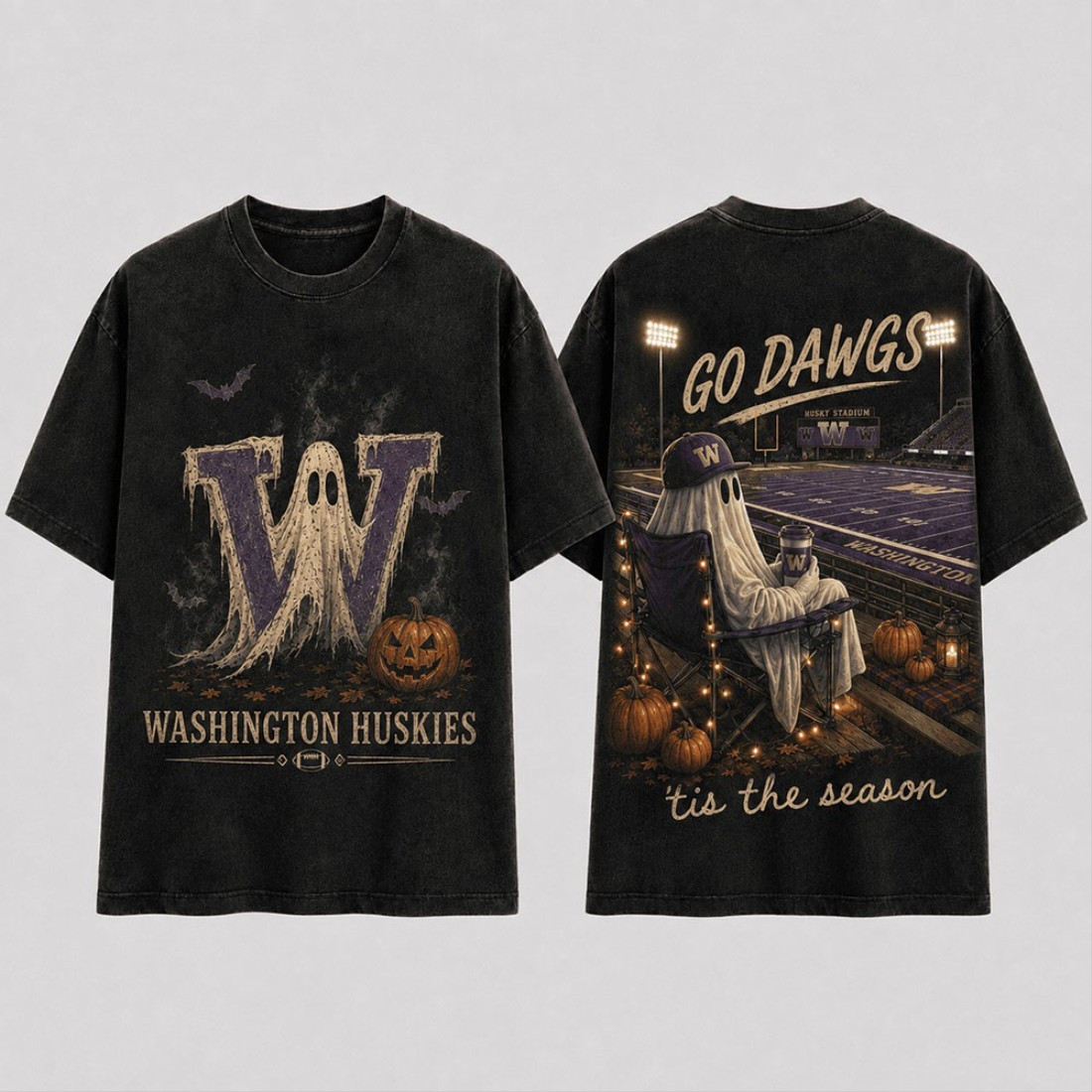 Washington Huskies Halloween Ghost T-Shirt Tis The Season Shirt Washington Huskies Merch Gifts