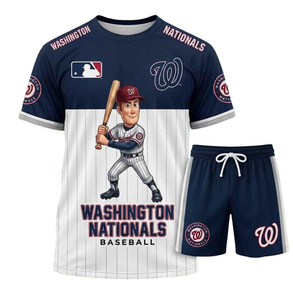 Washington Nationals Baseball Cartoon Player Shirt And Shorts Nationals Merch Gift For Brothers Washington Nationals Baseball Cartoon Player Shirt And Shorts Nationals Merch Gift For Brothers
