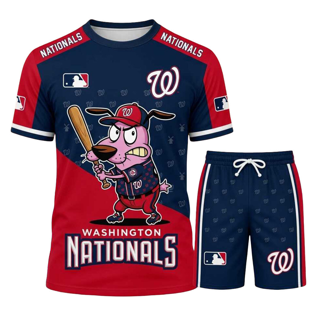 Washington Nationals Courage The Cowardly Dog Shirt And Shorts Set Nationals Merch Fan Gifts Washington Nationals Courage The Cowardly Dog Shirt And Shorts Set Nationals Merch Fan Gifts