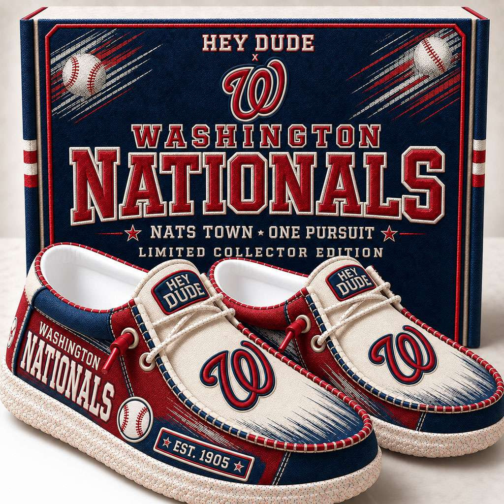 Washington Nationals Merch Est 1905 Washington Baseball Slip-On Loafers Gift Ideas For Fans