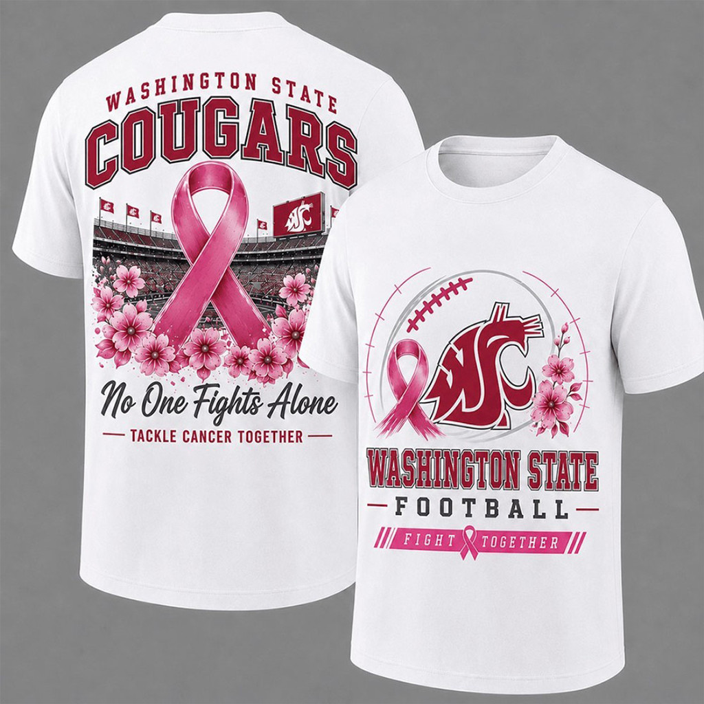 Washington State Cougars Breast Cancer Awareness T-Shirt Washington State Football Merch