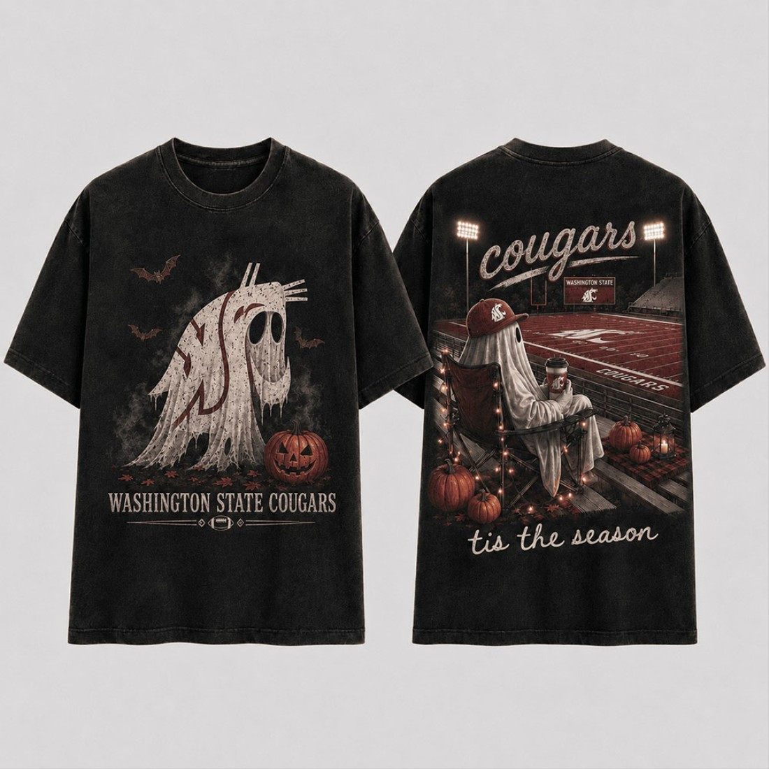 Washington State Cougars Halloween Ghost T-Shirt Tis The Season Shirt Cougars Merch Fan Gifts