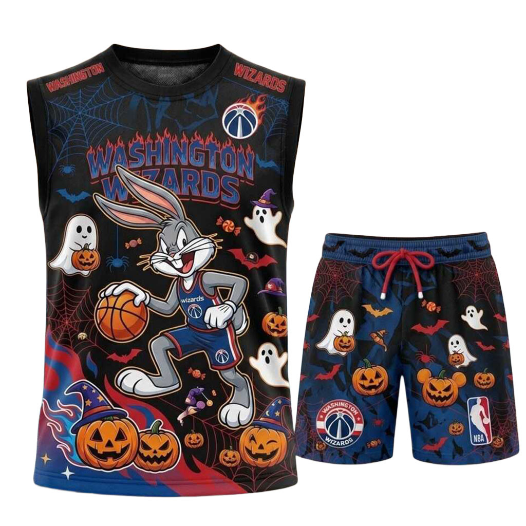Washington Wizards Bugs Bunny Halloween Basketball Muscle Tank And Shorts Wizards Merch Washington Wizards Bugs Bunny Halloween Basketball Muscle Tank And Shorts Wizards Merch