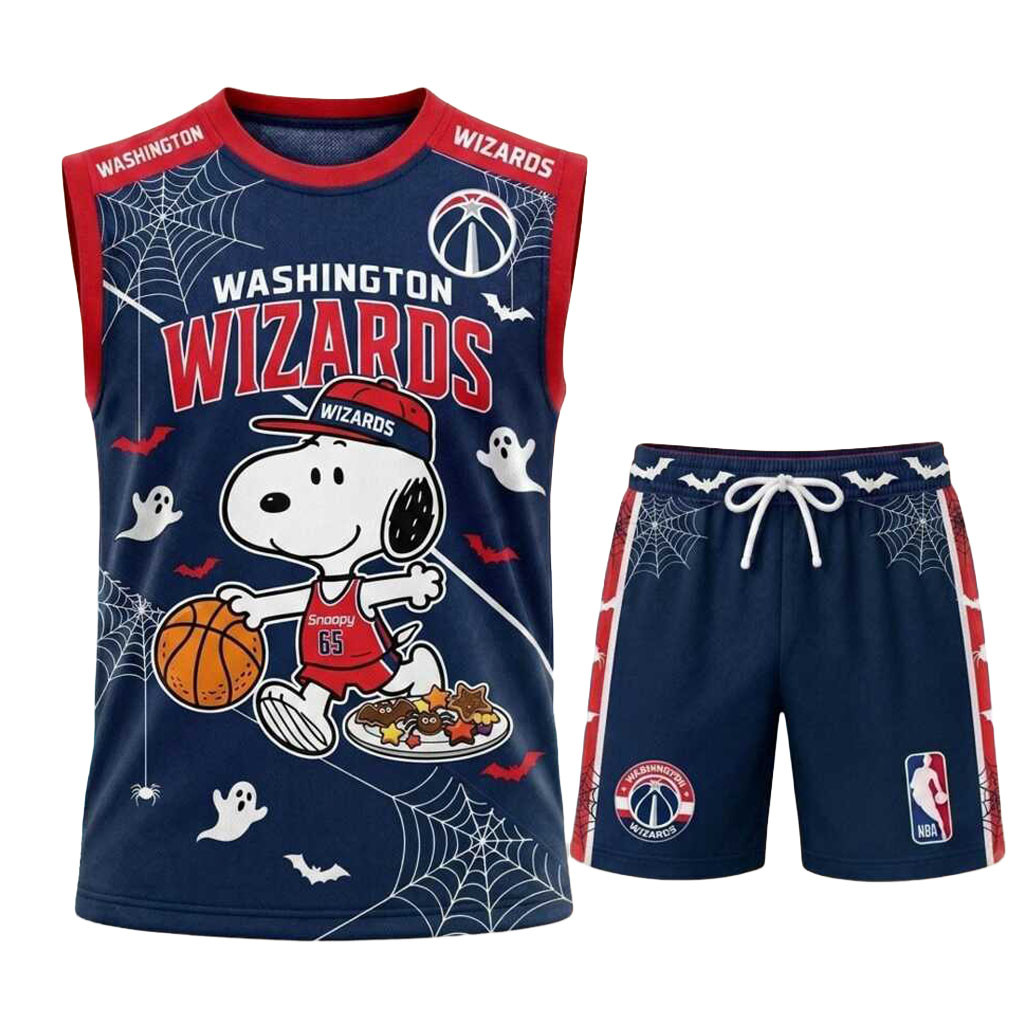 Washington Wizards Snoopy Halloween Basketball Muscle Tank And Shorts Wizards Merch Fans Gifts
