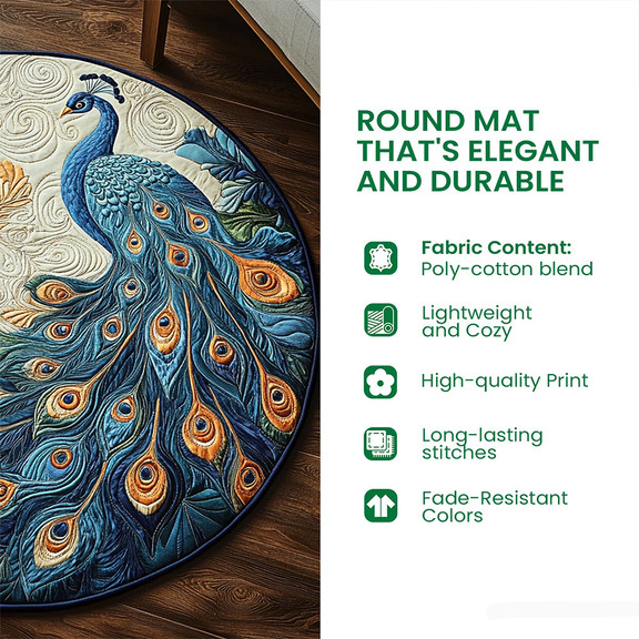 Watcher Below Quilted Round Mat Best Round Rugs Gift Halloween