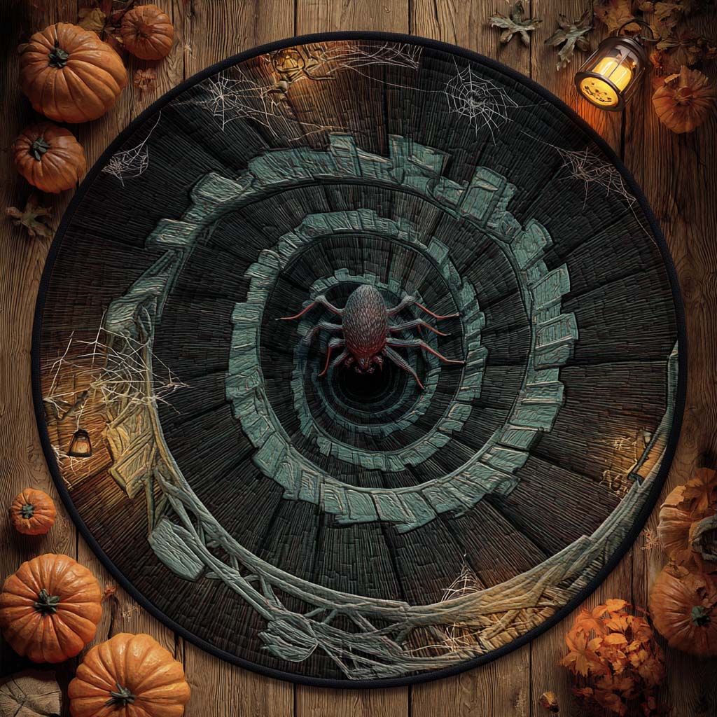 Web Abyss Quilted Round Mat Decorate Living Room For Halloween House Warming Gift Idea