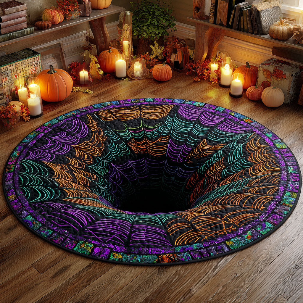Web Of Doom Quilted Round Mat Round Area Rug Living Room Halloween Inspired Gifts