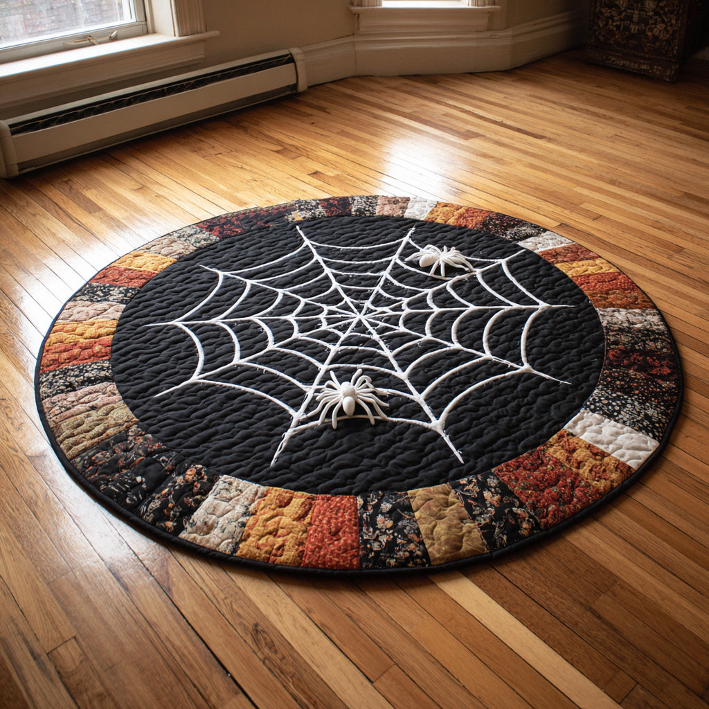 Webbed Spider Quilted Round Mat Horror Home Decor New Home Gift Idea Webbed Spider Quilted Round Mat Horror Home Decor New Home Gift Idea
