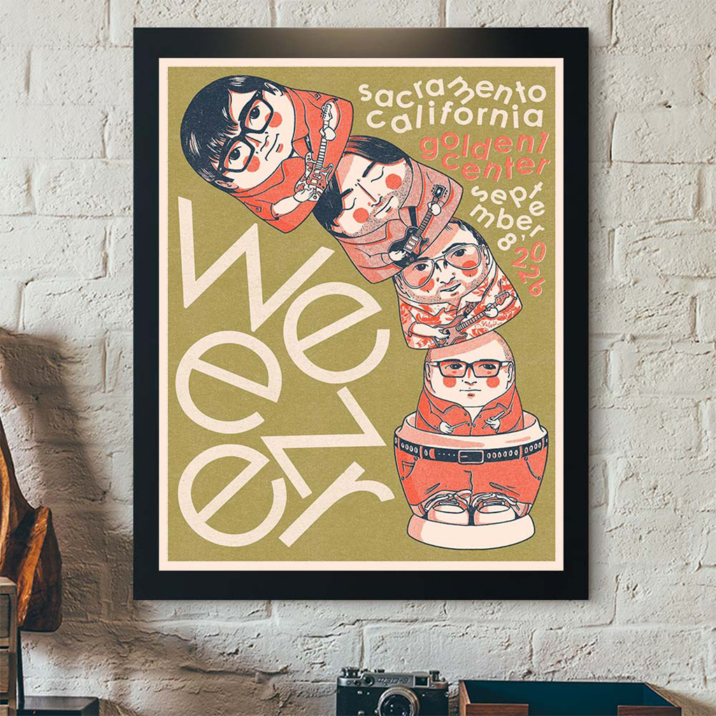 Weezer Sacramento California Event Poster 2026 Home Decor Weezer Merch Gift For Rock Fans