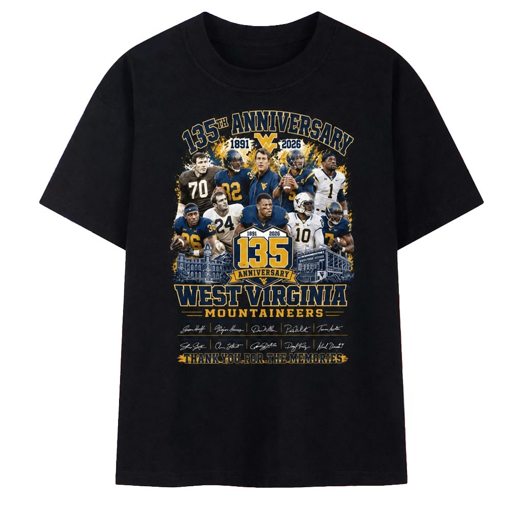 West Virginia Mountaineers 135th Anniversary 1891 2026 Tribute T-Shirt Mountaineers Merch