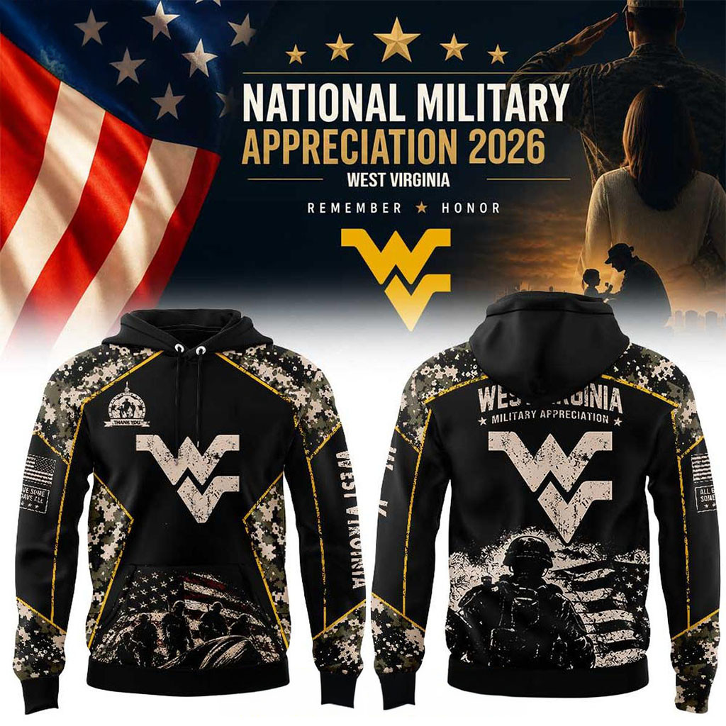 West Virginia Mountaineers 2026 National Military Appreciation Hoodie Mountaineers Merch Gifts