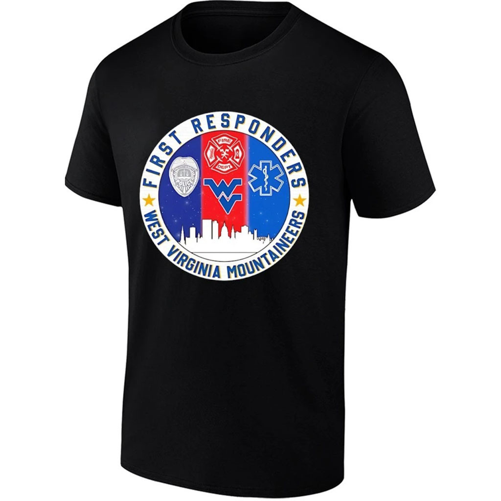 West Virginia Mountaineers First Responders Fire And Police Emblem Shirt Mountaineers Merch