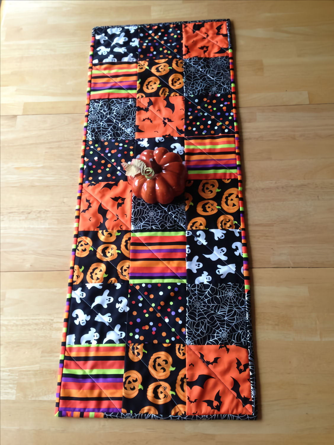 Whimsical Halloween Quilted Table Runner Dining Room Table Toppers Halloween Presents